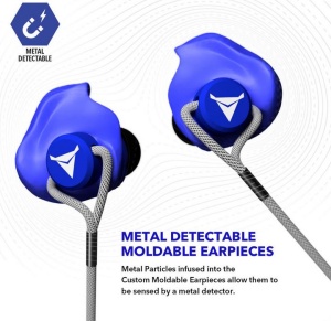 Custom Molded Earplugs BLUE METAL DETECTABLE